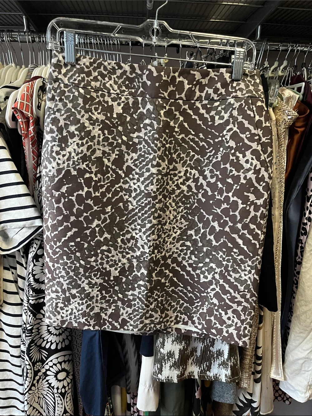 LOFT COTTON & SILK BLEND Animal Print Pencil Skirt SZ 0